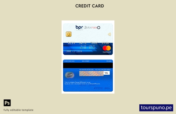 lista para imprimir la plantilla de mastercard del banco BPR de Ruanda